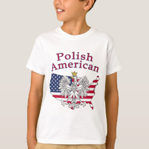 Camiseta Mapa Polonês Americano