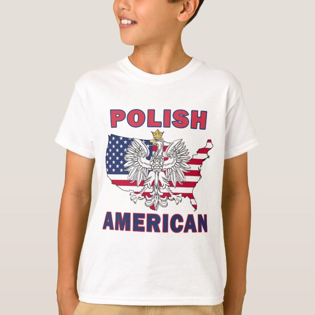 Camiseta Mapa Polonês Americano (Frente)