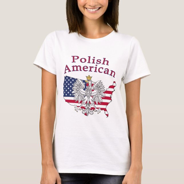 Camiseta Mapa Polonês Americano (Frente)