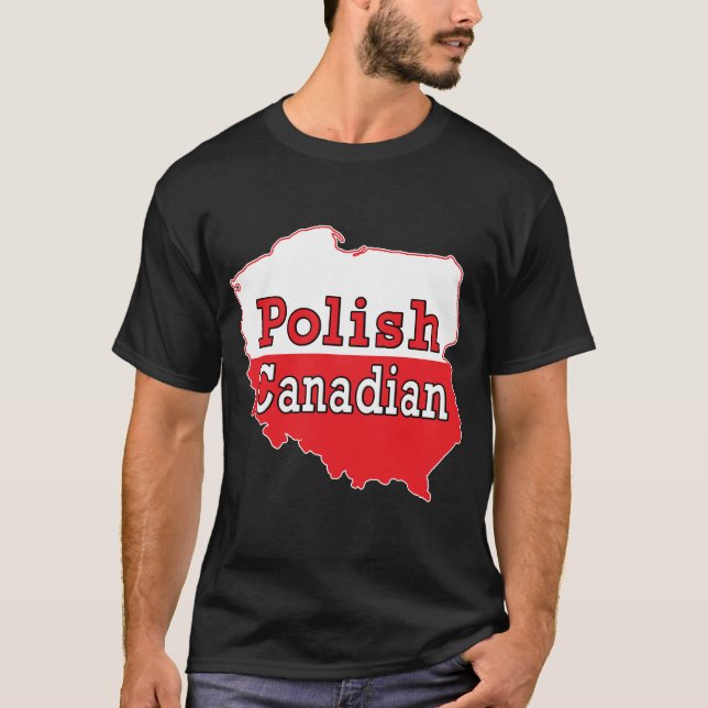 Camiseta Mapa Polonês Canadense (Frente)