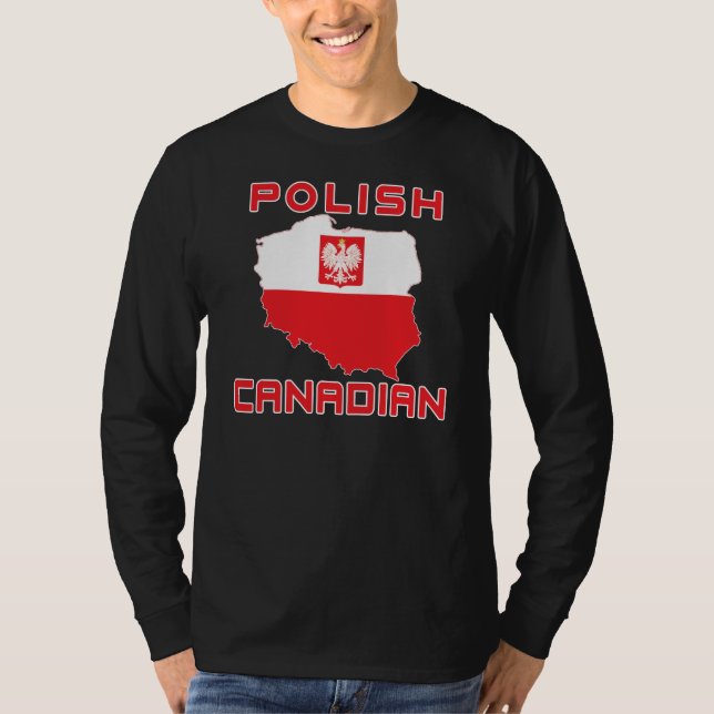 Camiseta Mapa Polonês da Águia Canadense (Frente)