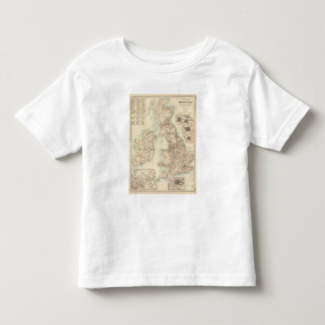 Camiseta Mapa Railway das ilhas britânicas (Frente)