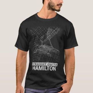 Camiseta Mapa reto da cidade de Outta Hamilton (LETRAS