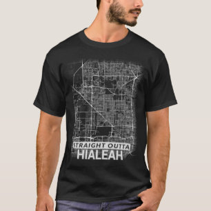 Camiseta Mapa reto da cidade de Outta Hialeah (LETRAS