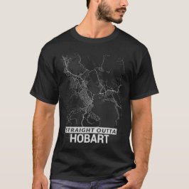 Camiseta Mapa reto da cidade de Outta Hobart (LETRAS