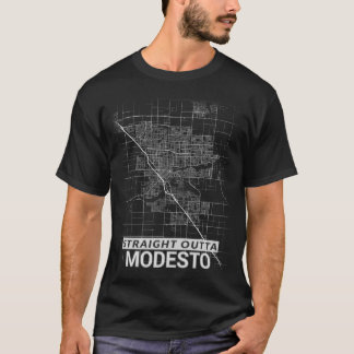 Camiseta Mapa reto da cidade de Outta Modesto (LETRAS