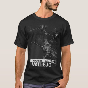 Camiseta Mapa reto da cidade de Outta Vallejo (LETRAS