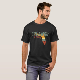Camiseta Mapa retro da cidade de Orlando Florida EUA do