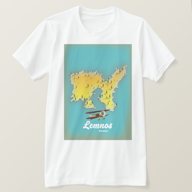 Camiseta Mapa retrô de Lemnos Grécia (Frente do Design)