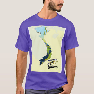 Camiseta mapa retrô do Vietnã
