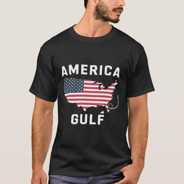 Camiseta Mapa retrô-nos do Golfo da América (Frente)