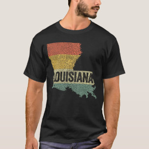 Camiseta Mapa Retro Vintage do Estado do Pôr do Sol da Loui