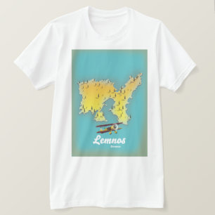 Camiseta Mapa retrorreflector da grécia Lemnos