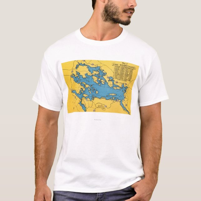 Camiseta Mapa rodoviário do lago e das estradas (Frente)