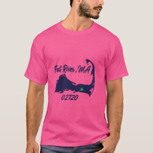Camiseta Mapa S do Estado de Massachusetts para MÃES 02720 