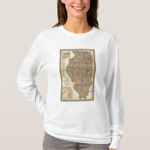 Camiseta Mapa secional novo do estado de Illinois 2