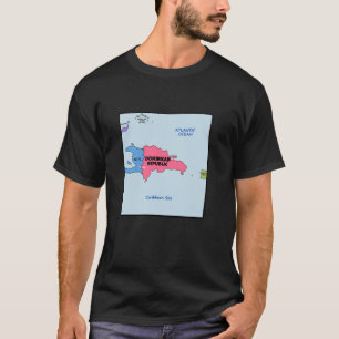 Camiseta Mapa simplificado da República Dominicana, vizinha