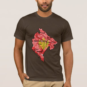 Camiseta Mapa Sinalizador Montenegro - Camisa-T