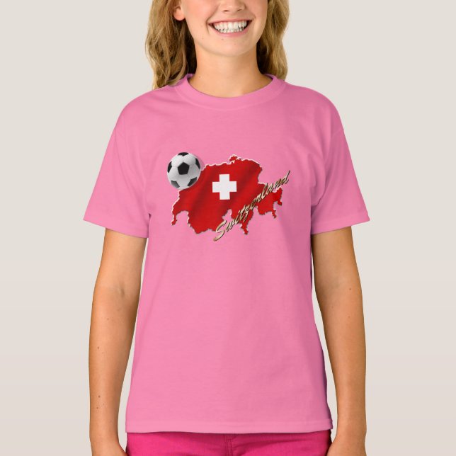Camiseta Mapa suíço de presentes de futebol Suiça (Frente)
