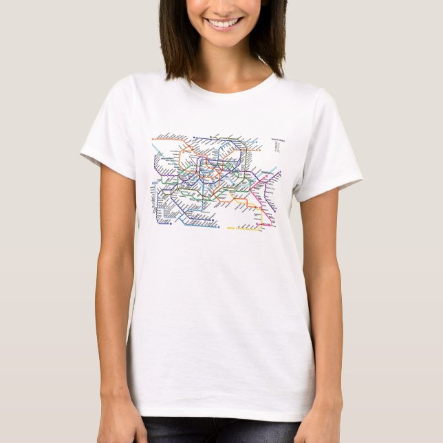 Camiseta Mapa T cabido boneca do metro de Seoul (Frente)