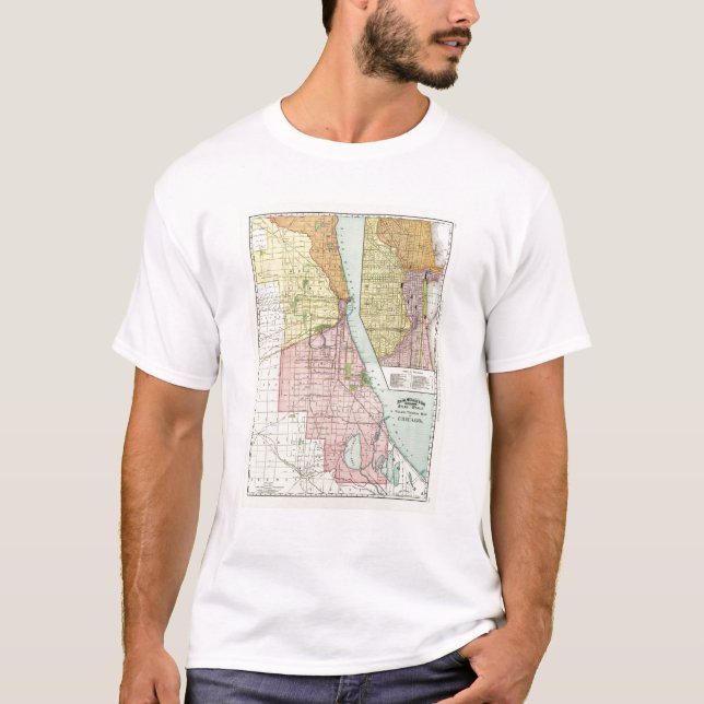 Camiseta Mapa terminal Railway de Chicago (Frente)