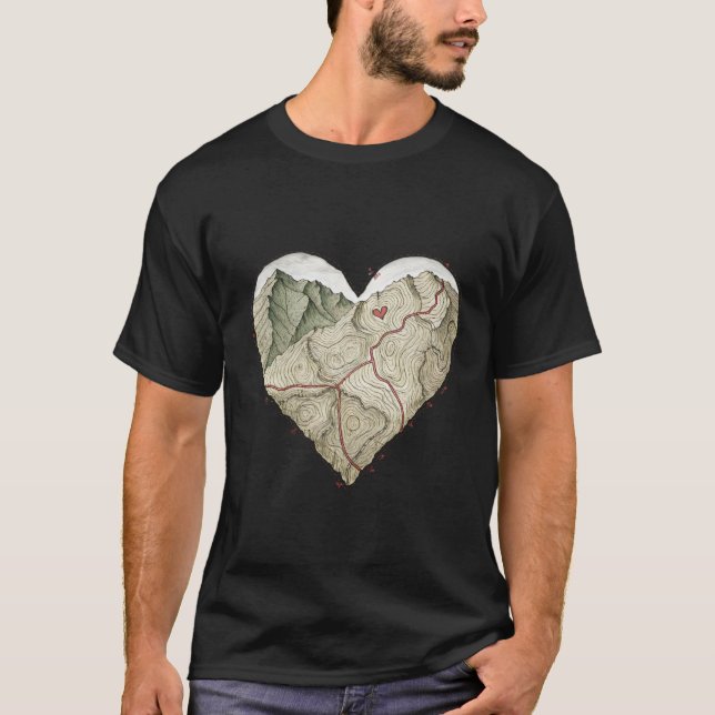 Camiseta Mapa Topográfico do Coração (Frente)