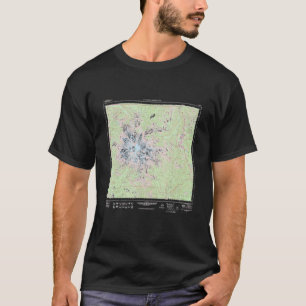 Camiseta Mapa Topográfico do Parque Nacional Monte Rainier