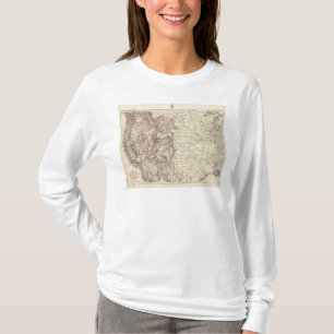 Camiseta Mapa topográfico do rio Mississípi