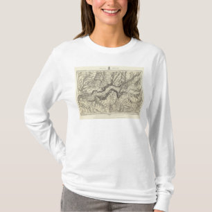 Camiseta Mapa topográfico do vale de Yosemite