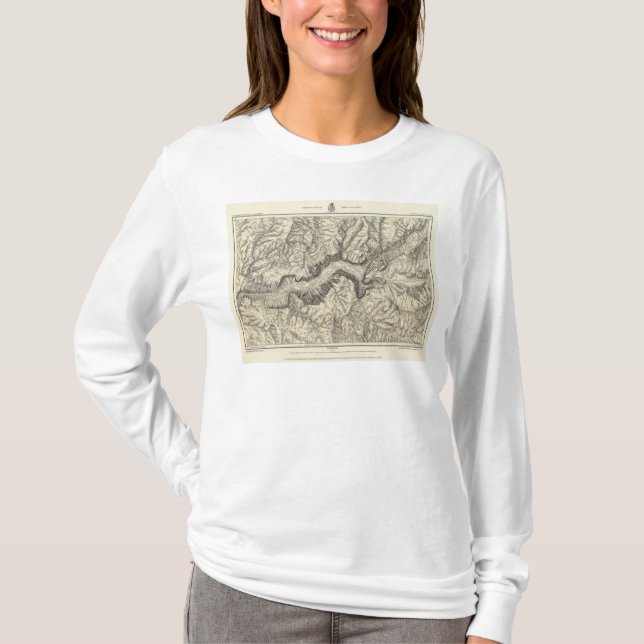 Camiseta Mapa topográfico do vale de Yosemite (Frente)