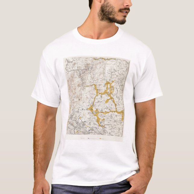Camiseta Mapa topográfico e Glacial de New Hampshire 2 (Frente)