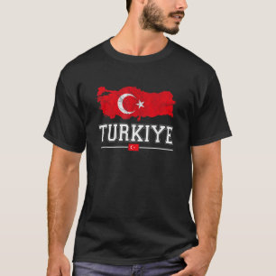 Camiseta Mapa Turco e Bandeira Souvenir Afetou Turkiye