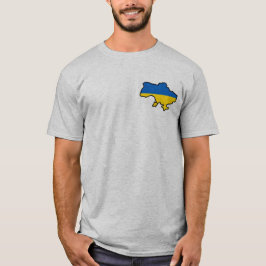 Camiseta Mapa ucraniano em cores azuis e amarelas