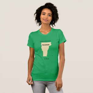 Camiseta - Mapa Vermont com Cidade