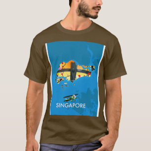 Camiseta Mapa viagem de Singapura