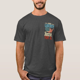 Camiseta Mapa Vintage Liberdade e Justiça para Todos os EUA