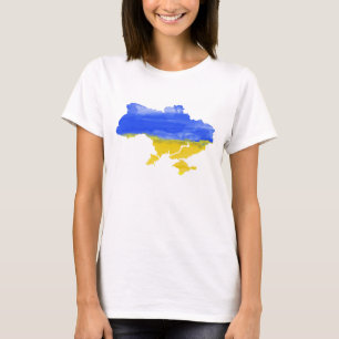Camiseta Mapa Watercolor Ucraniano