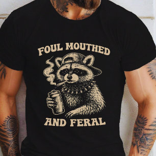 Camiseta Mapache Feral e Mal Falado, Panda de Lixo Engraçad
