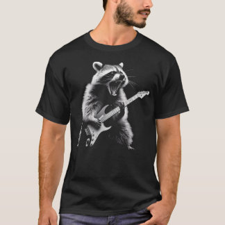 Camiseta Mapache Tocando Guitarra Rock And Roll Astro do Ro