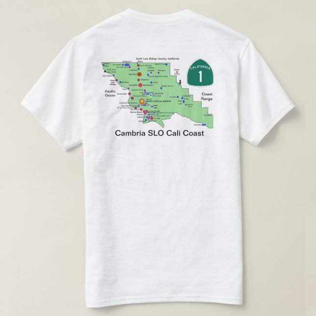 Camiseta Mapas de Cambria (Verso do Design)