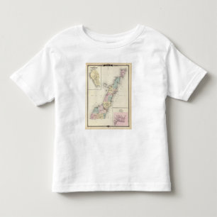 Camiseta Mapas de Door County, baía do esturjão e de Jenn