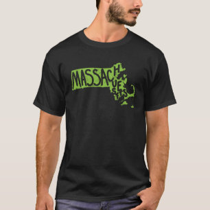 Camiseta Mapas de Massachusetts Descrevem os EUA