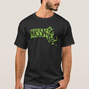 Camiseta Mapas de Massachusetts Descrevem os EUA