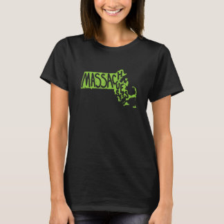 Camiseta Mapas de Massachusetts Descrevem os EUA