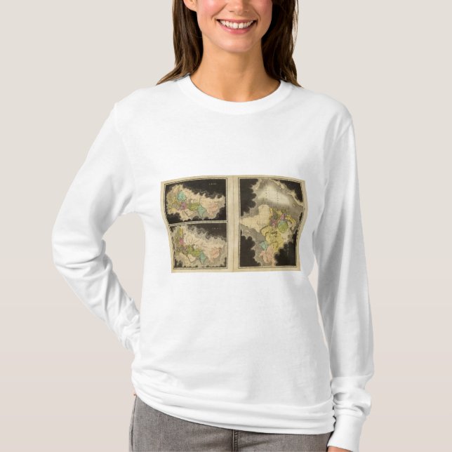Camiseta mapas gravados do mundo (Frente)