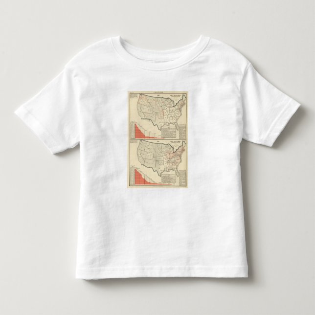 Camiseta Mapas litografados de duas cores dos Estados (Frente)