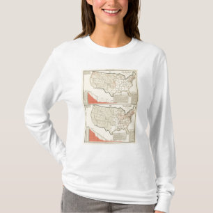 Camiseta Mapas litografados de duas cores dos Estados