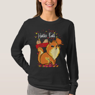 Camiseta Mapeando Cachorro Pomeraniano Alavanca Vermelho Fo