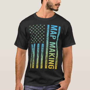 Camiseta Mapeando Fazer do Mapa de Cartografia