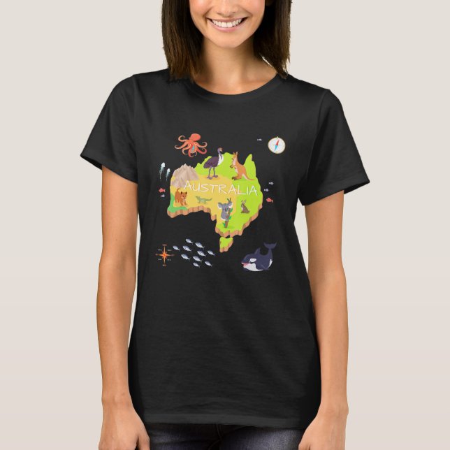 Camiseta Mapear Abaixo de Férias Aussie Tee (Frente)
